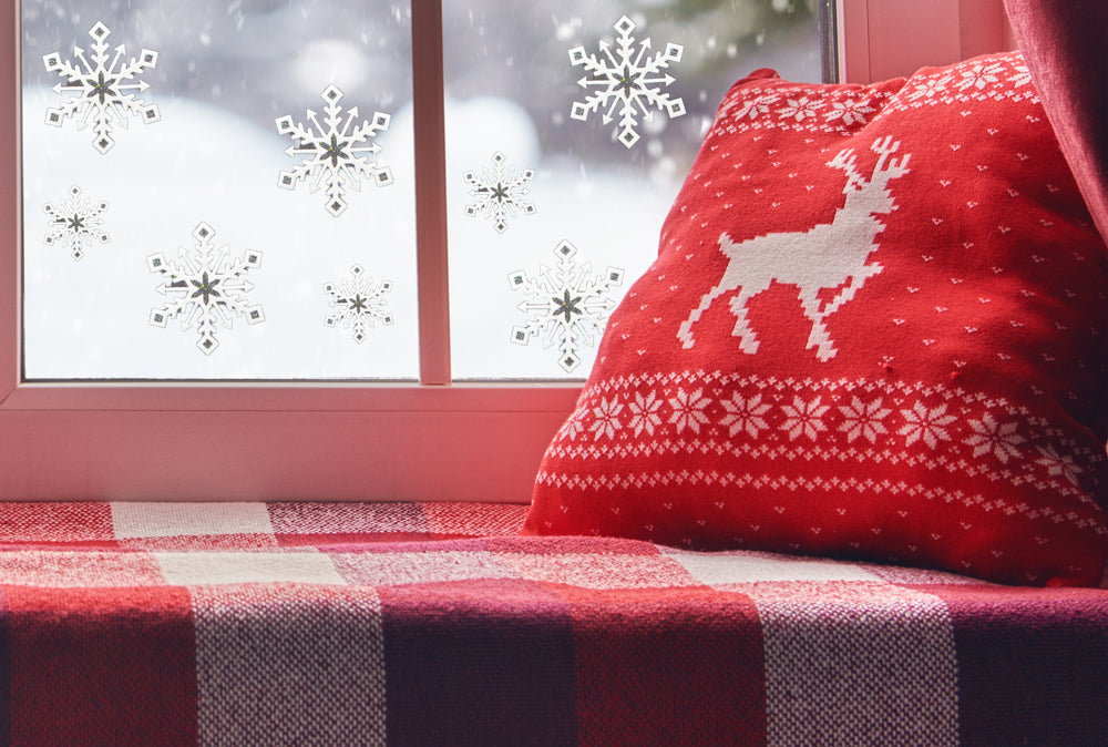 Riffelmacher Fensterdekoration Schneeflockenbanner 75139 - Weiß Glitter 60cm