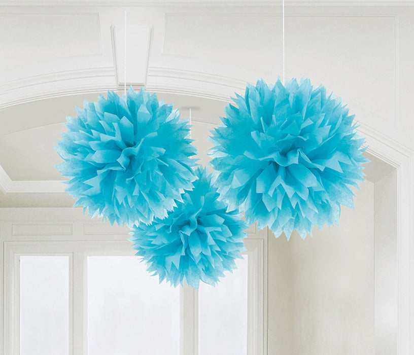 Fluffy Papier Pompons Ø 40 cm - 3 Stück | Farbwahl