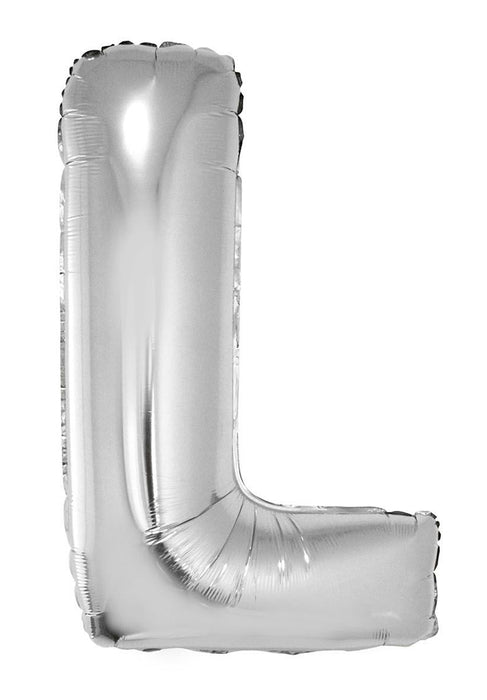 XXL Buchstaben Folienballon 100 cm - Silber Buchstabe L