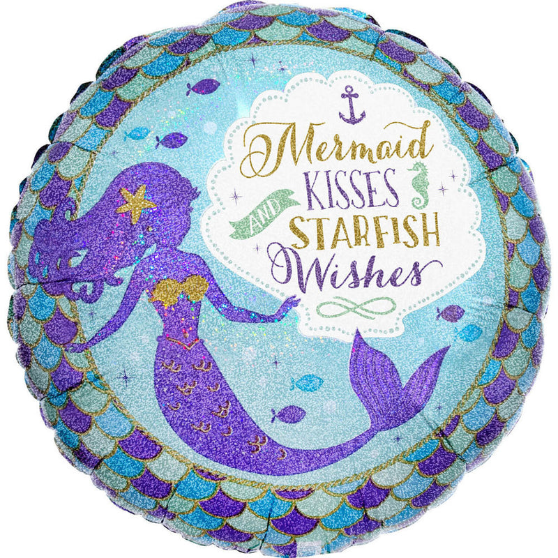 ABC18 Folienballon "Mermaid Wishes" Meerjungfrau | Ø 45 cm