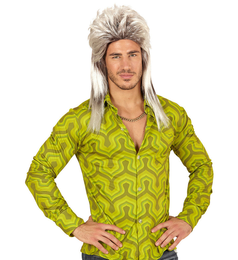 80er Jahre Rockstar Vokuhila Perücke | Blond