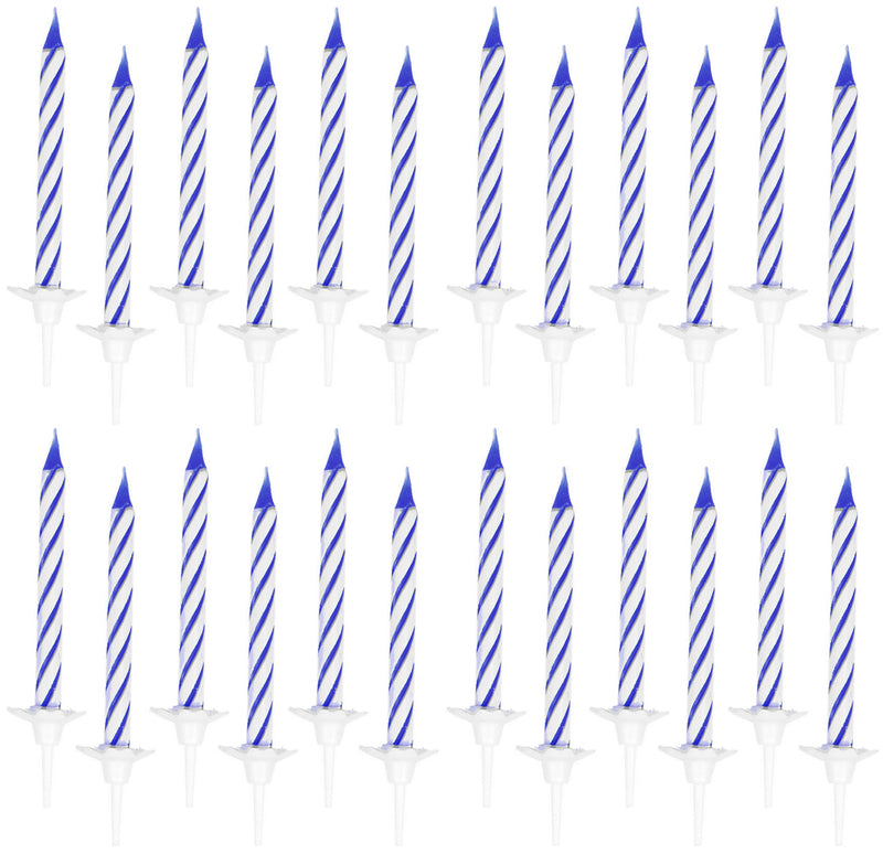 Kuchenkerzen Spiralkerzen - Blau 24 Stück