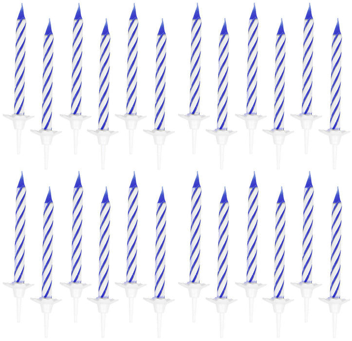 Kuchenkerzen Spiralkerzen - Blau 24 Stück