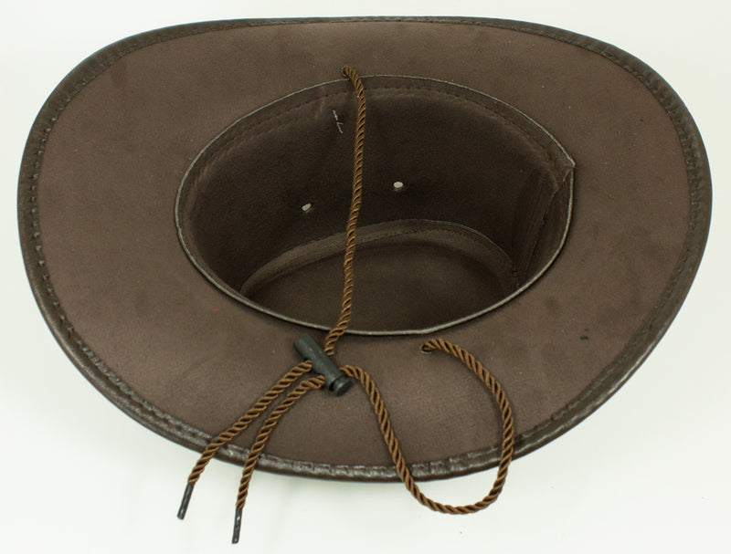 Cowboyhut John im Lederlook zum Western Kostüm - Braun