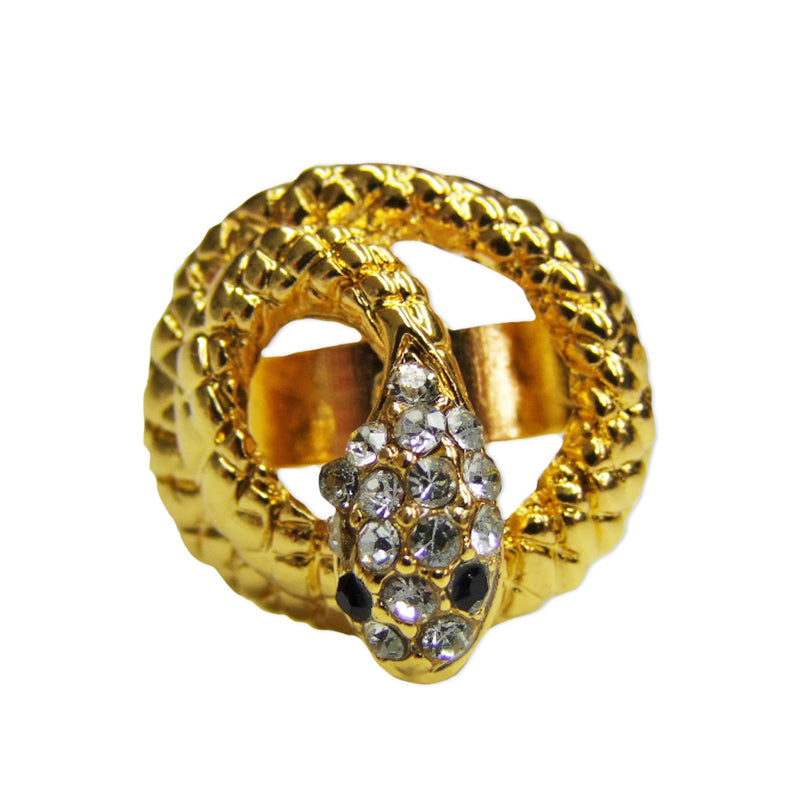 Ring goldene Schlange mit Strasssteinen für Kostüm Cleopatra