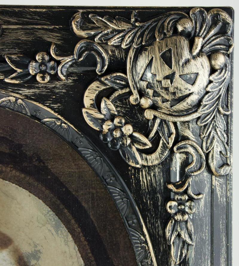 Halloween Party Dekoration | Gruseliges Effektbild Wandbild mit Leuchtaugen und Sound |  Damen Portr