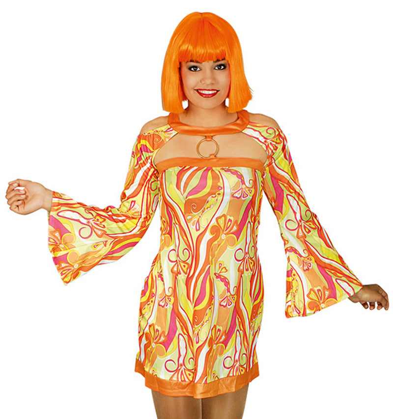 Hippie Kostümkleid Sunshine für Damen - Gelb Orange