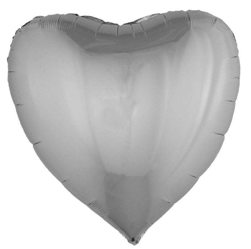 XL Folien Herz Luftballon 80,5 x 75 cm | Silber