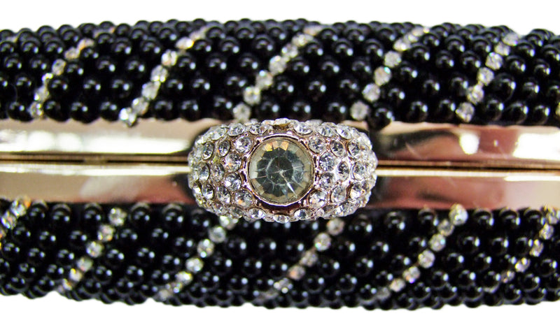 Elegante Handtasche "Pearl" | Clutch Schwarz