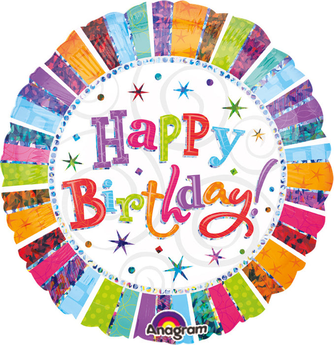 ABC18 Folienballon "Happy Birthday" Radiant Bunt | Ø 45 cm