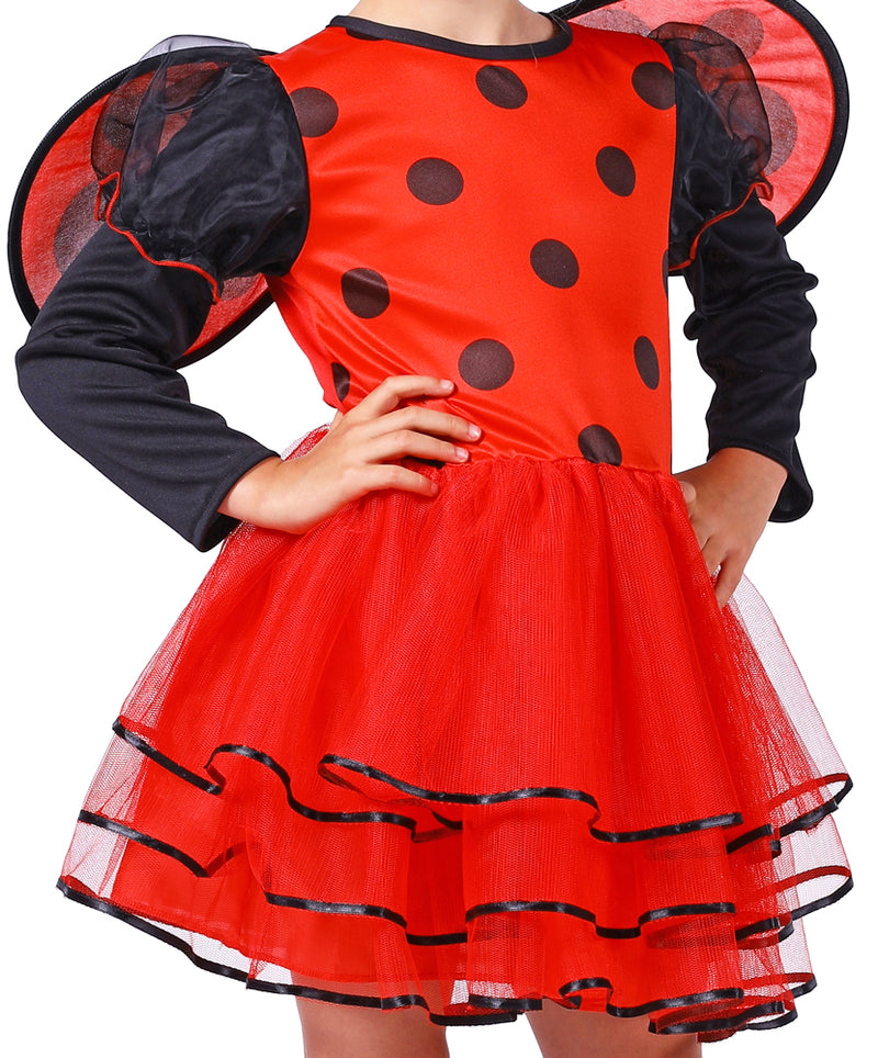 Marienkäfer "Ladybug" Kostüm für Mädchen | Kleid Haarreif Flügel