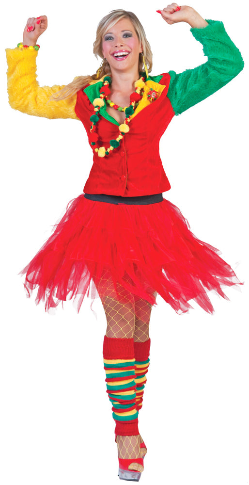 Hippie Jacke Grace in Plüsch-Optik für Damen - Mehrfarbig