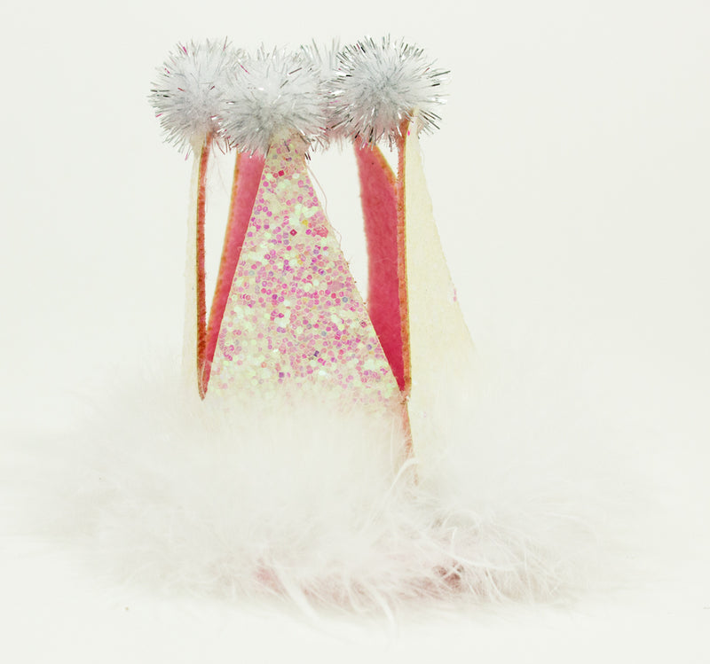 Prinzessin Glitter Krone - Weiß / Rosa