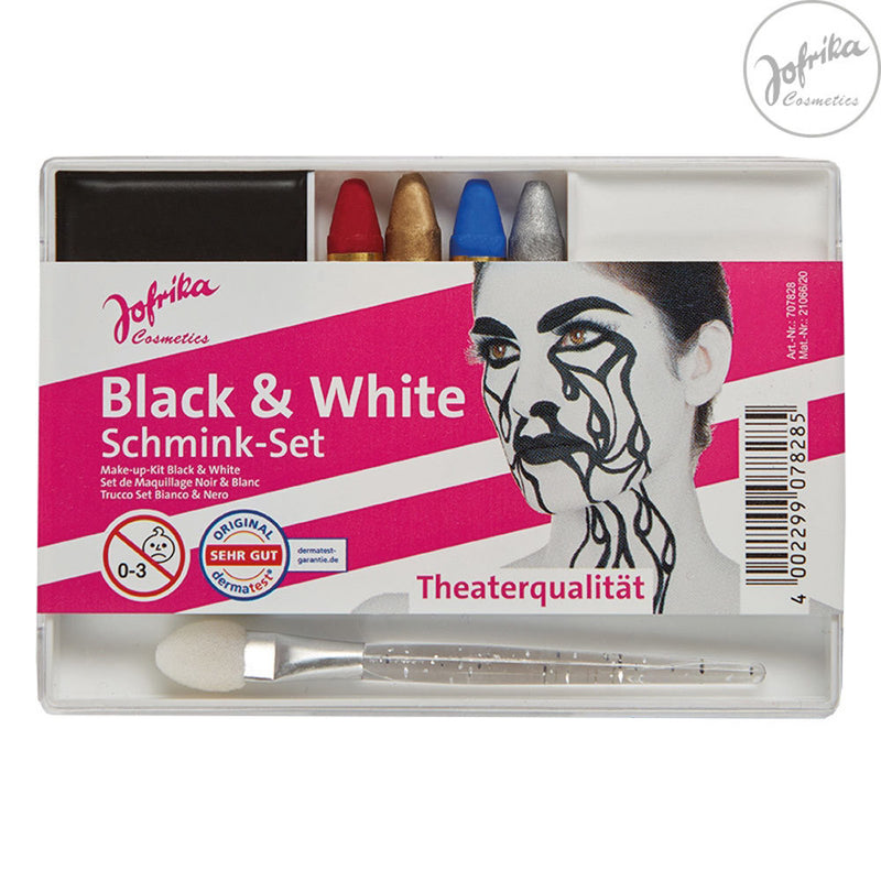 Jofrika Karneval Schmink-Set "Black & White" 707828 | Theater Qualität