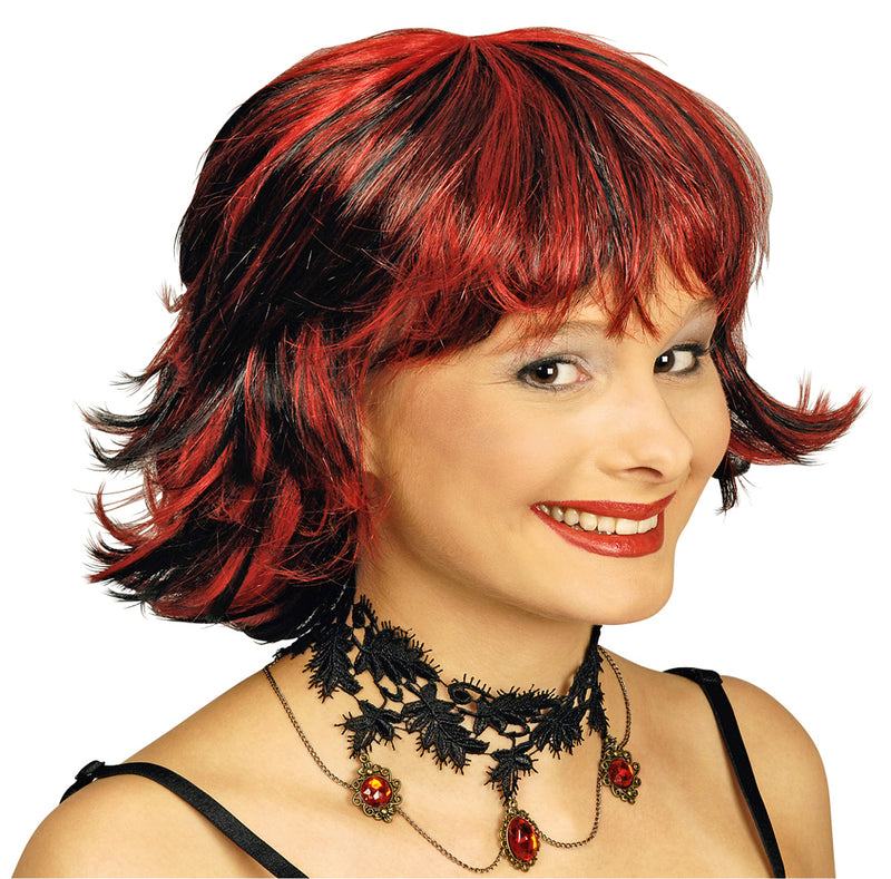 Barock Collier - Halskette aus Spitze mit Schmucksteinen - Schwarz