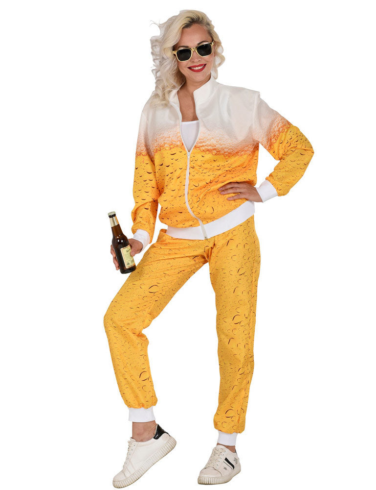 Party Trainingsanzug "Bier" für Erwachsene - Gelb