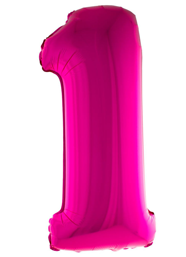 XXL Zahlen Folienballon 100 cm - Pink Zahl 1