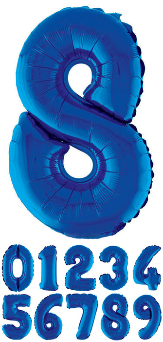 XXL Zahlen Folienballon 100 cm - Blau