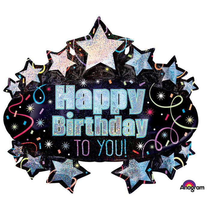SuperShape Folienballon "Happy Birthday - Brilliant" | 78x71cm