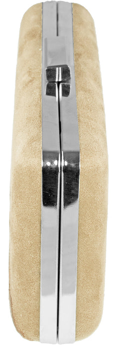 Clutch mit Hirschstickerei - Abendtasche für Damen - Sand