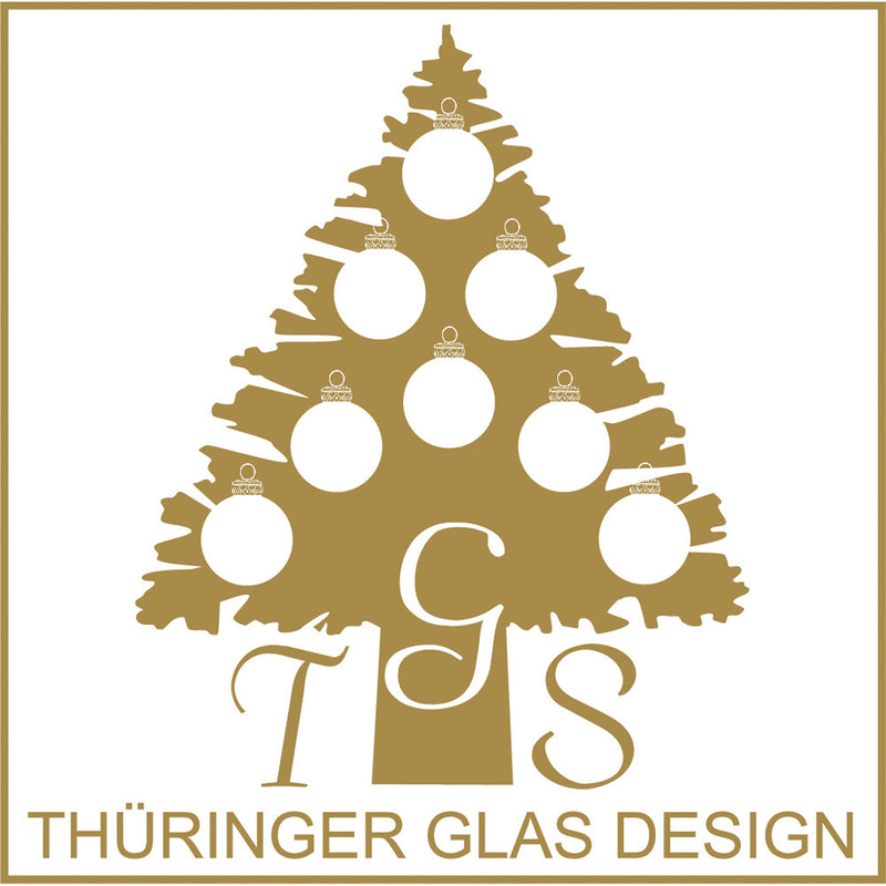 Thüringer Glasdesign Christbaumschmuck Weihnachtsmann 10 cm aus Glas - Rot/Gold | Nikolaus Hängefigu