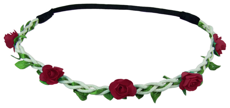 Blumen Haarband "Bella" mit kleinen Rosen | Dunkelrot