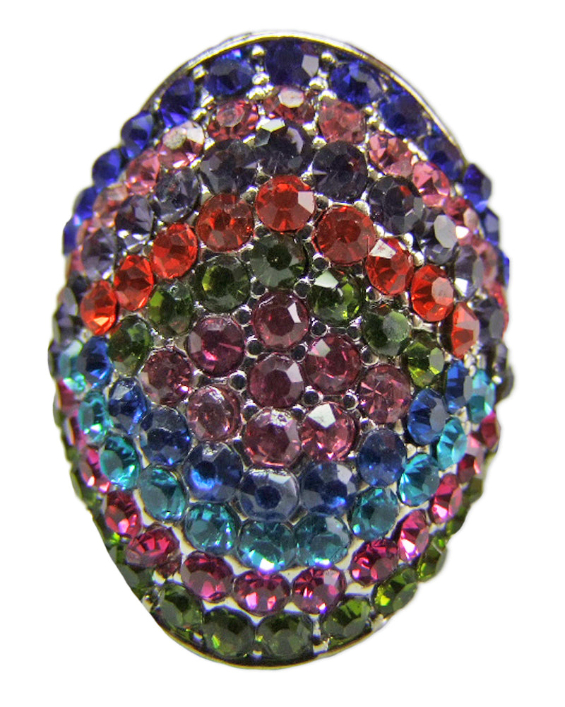 Ring Colorful mit Strasssteinen - Stripes