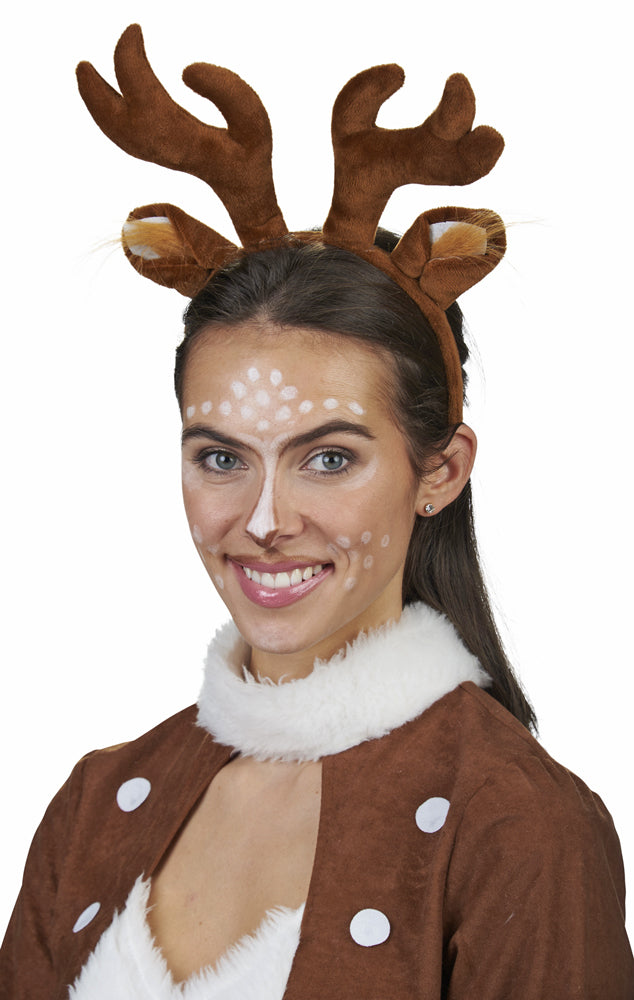 Haarreif mit Geweih zum Reh oder Rentier Kostüm | Braun