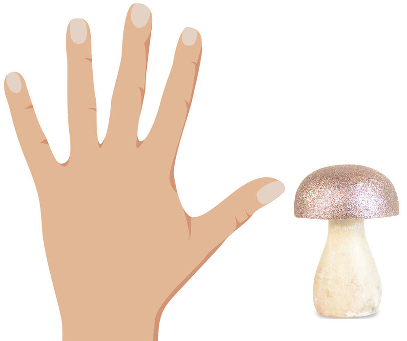 Riffelmacher Dekoration "Pilz" Mangoholz 74584 - 9 cm - Utopiaglitter Rosa