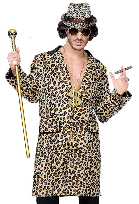 Pimp Kostüm Mantel "Hustler" | Leoparden Look
