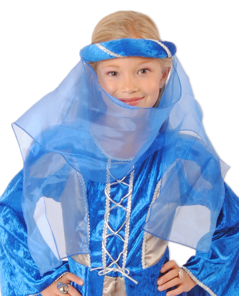 Mittelalter Haarband "Helena" für Mädchen | Blau Silber