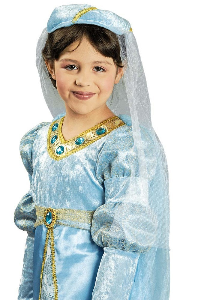Burgfräulein Bianca Kostüm für Mädchen - Hellblau | Prinzessin Mittelalter Kinder Verkleidung