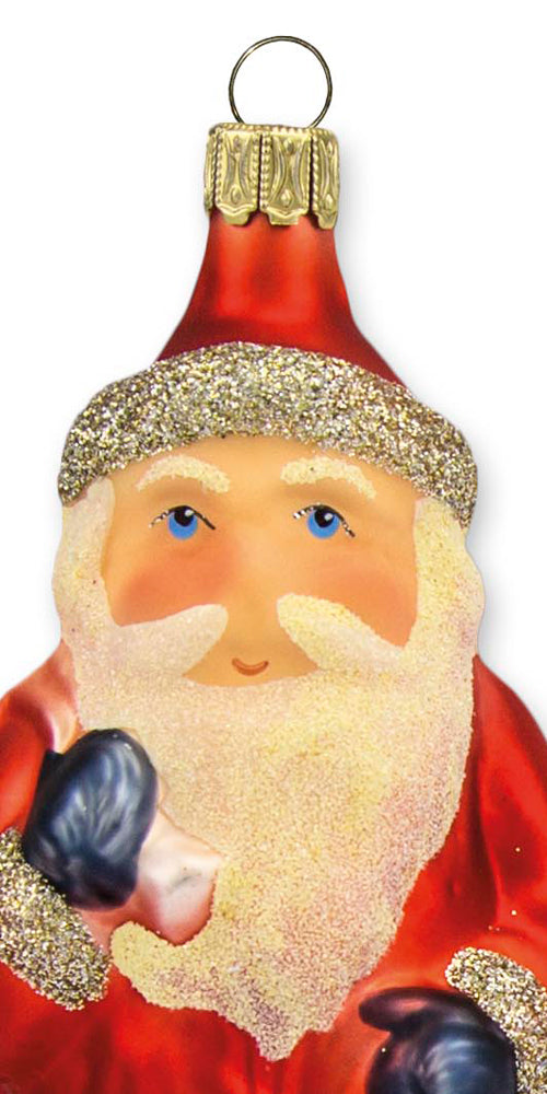 Thüringer Glasdesign Weihnachtsmann mit Sack | 10 cm | Glas