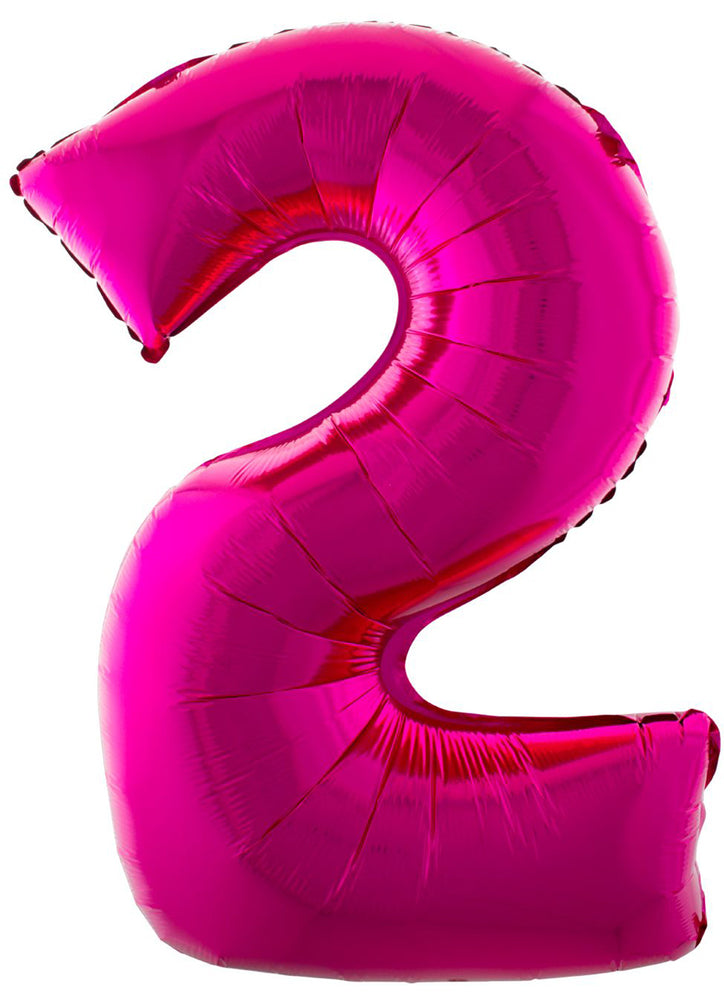 XXL Zahlen Folienballon 100 cm - Pink | Dekoration Geburtstag Jubiläum Zahlenballon