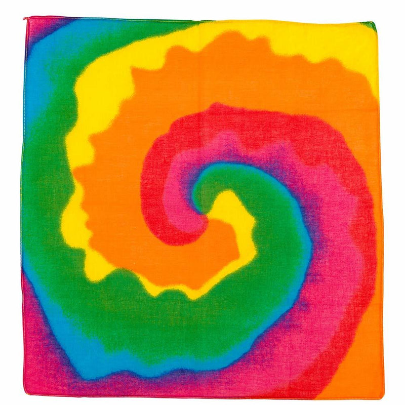 Batik Bandana Halstuch zum Hippie Kostüm - 55 x 55 cm | Bunt