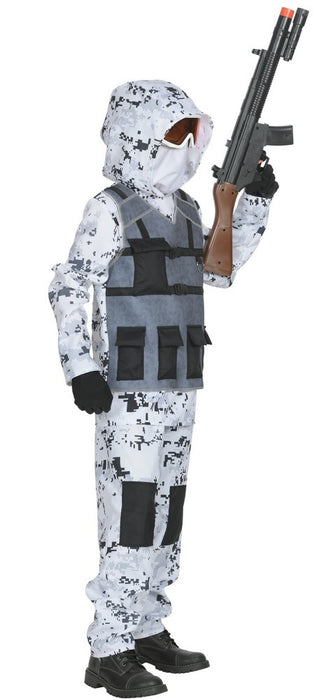 Arctic Special Forces Kämpfer Soldaten Kostüm für Jungen - Weiß
