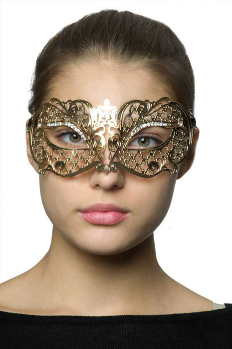 Schmetterling Augenmaske Melissa - Gold mit Strasselementen