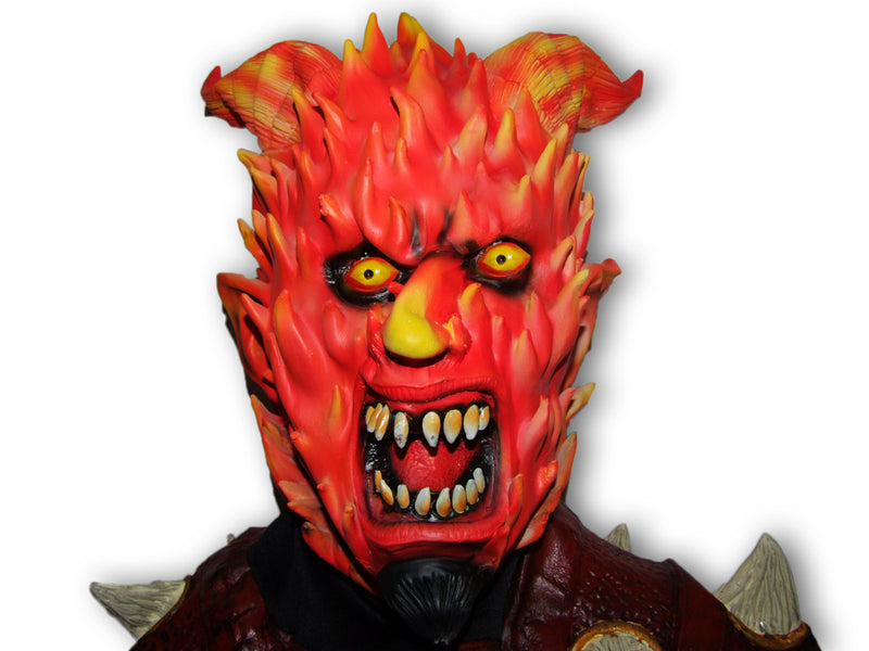 Feuerteufel Kostüm - Gesichtsmaske mit Umhang