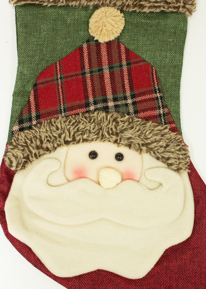 XL Nikolaus Stiefel Weihnachtsstrumpf zum Befüllen 45 cm - 3D Weihnachtsmann Santa