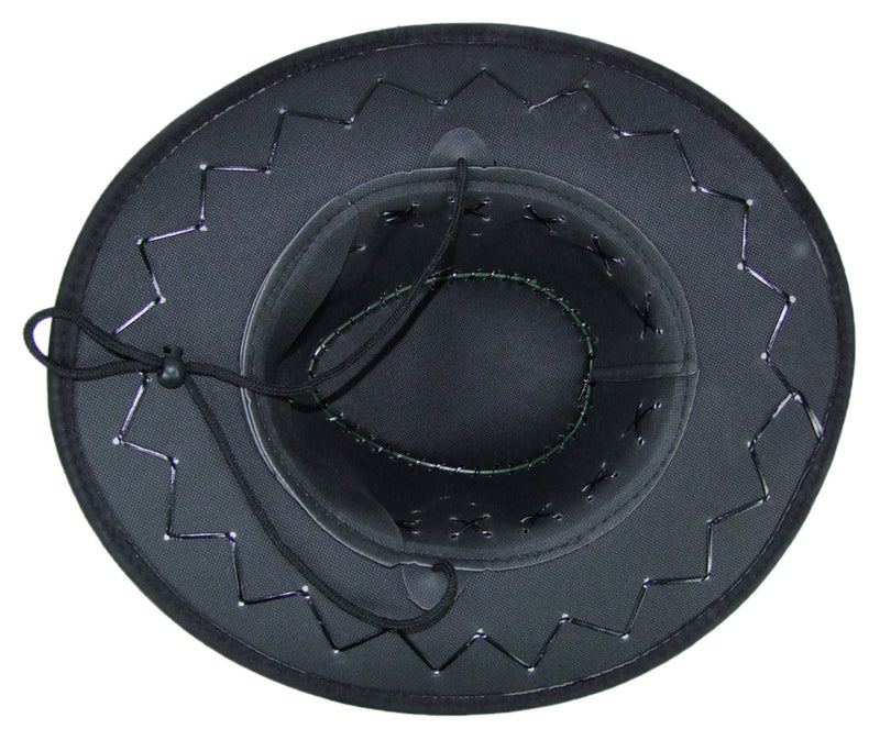 Kinder Cowboyhut mit Ziernähten | Schwarz | Western Hut für Karneval, Fasching & Mottoparty