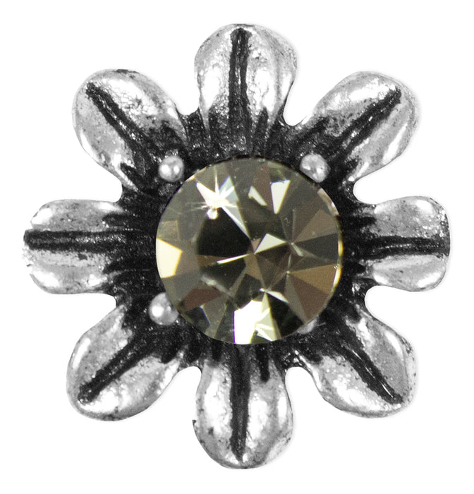 Blumen Collier mit Ohrhängern - Black Diamond