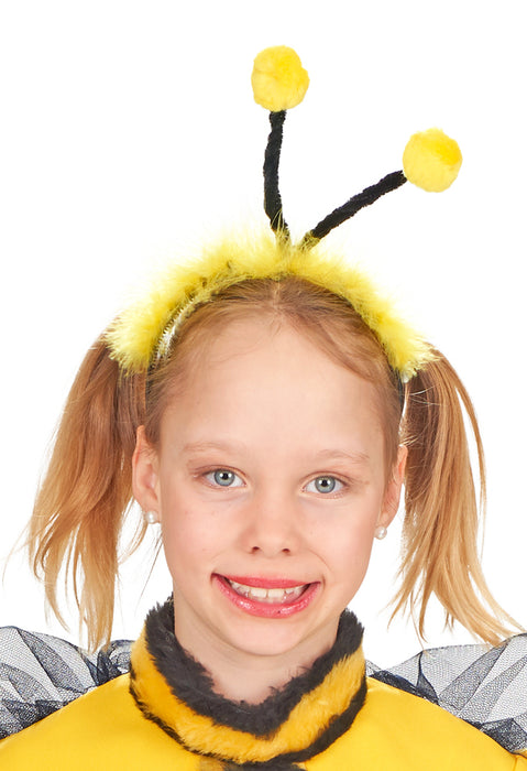 Bienen Kostüm für Mädchen - Kleid mit Haarreif | Tier Kinderkostüm Karneval