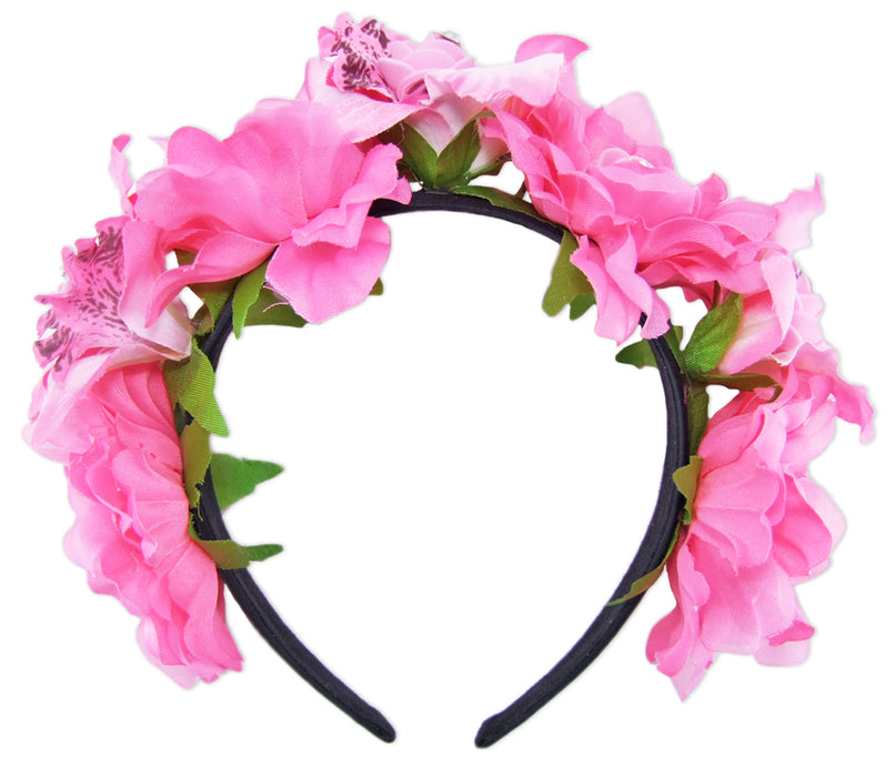Wunderschöner Blumen Haarreif Mia mit Strass Rosa