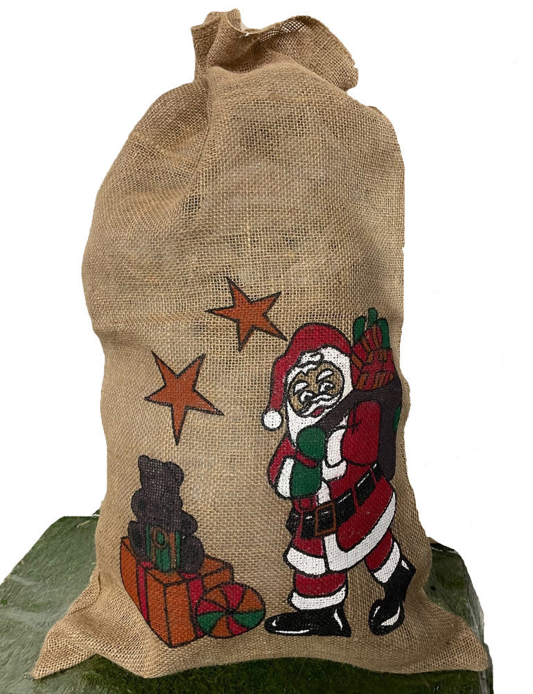 Riffelmacher Nikolaus Jutesack 80 x 50 cm  "Weihnachtsmann" 19411 | Natur