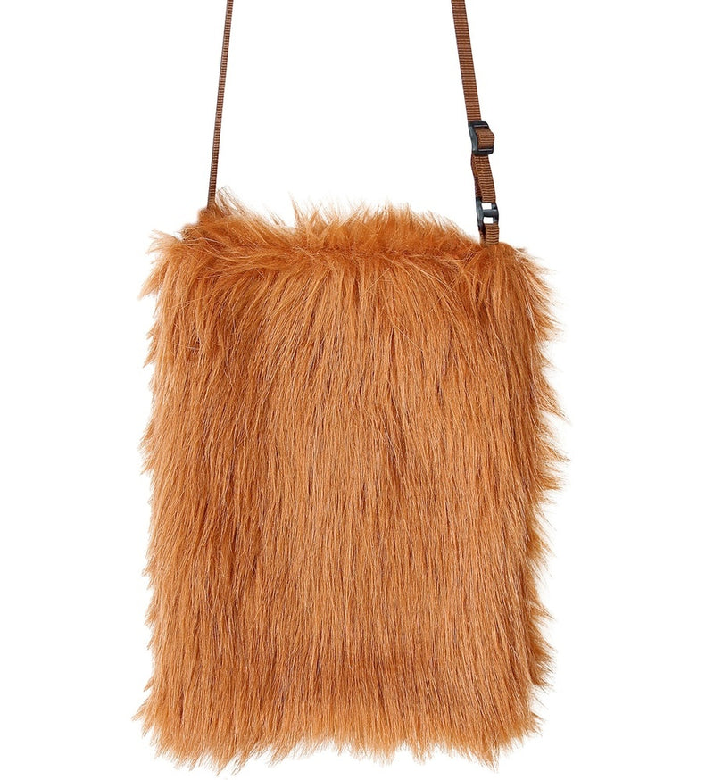 Neon Plüsch Handtasche 24 x 20 cm - Kostüm Zubehör 80er Jahre Rave Fasching Party