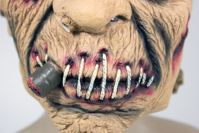 Zombie Irokese Maske mit zugenähtem Mund