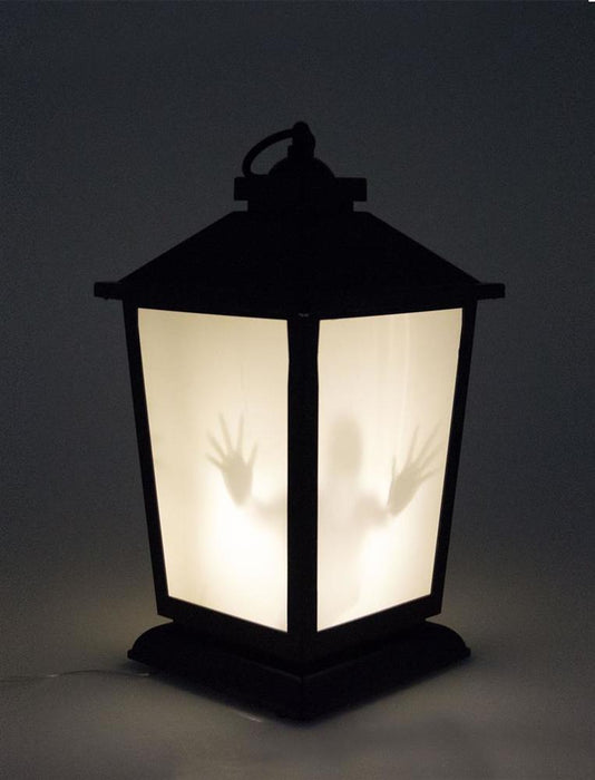 Flackernde Geister Laterne mit Licht und Sound - Halloween Dekoration | 36 x 17 cm