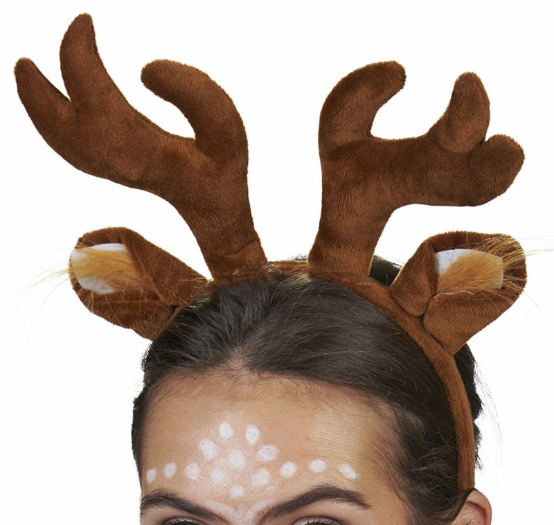 Haarreif mit Geweih zum Reh oder Rentier Kostüm | Braun