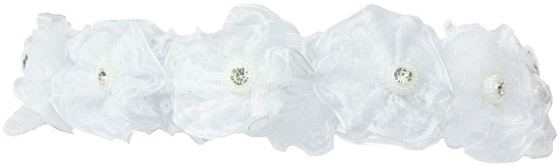 Brautschleier Haarkranz Novalie mit Spitze und Strass - Weiß