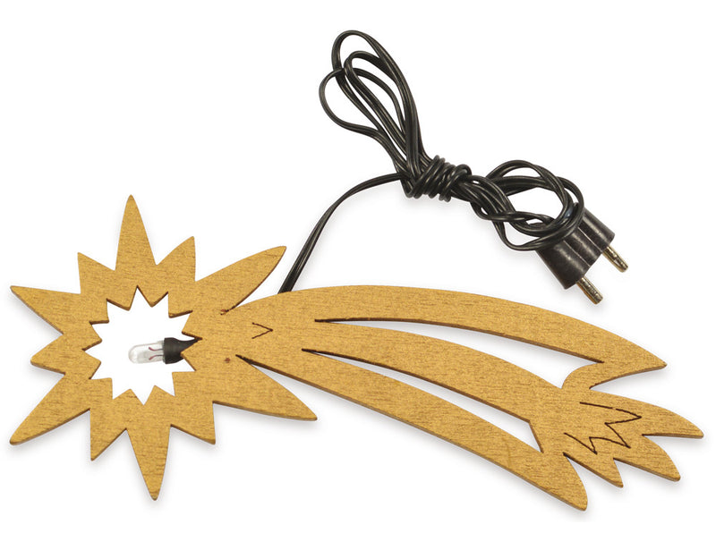 LED Komet aus Holz 12cm 3.5V Anschluss 78296 | Gold - Weihnachtskrippe